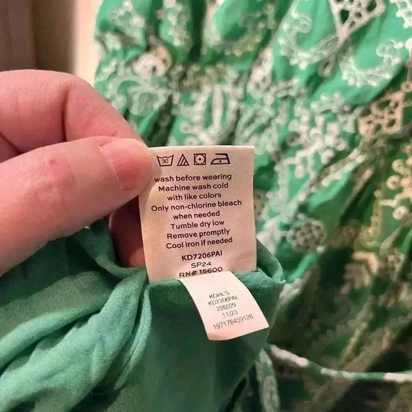 Draper James Mini Dress Womens XXL Green Fit & Flare Embroidered Eyelet Lined - Picture 6 of 7